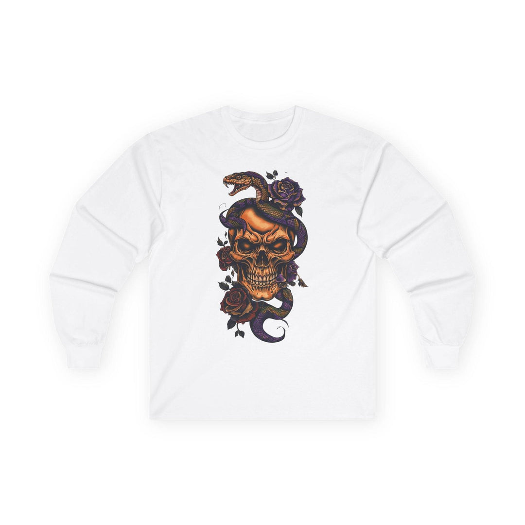 Skull and Rose Graphic Tee Long-Sleeve Shirt - Gutsy Garb