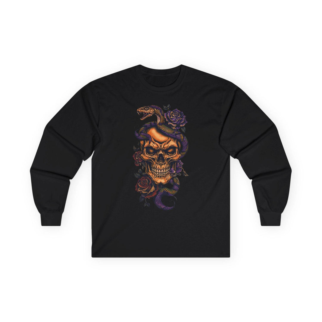 Skull and Rose Graphic Tee Long-Sleeve Shirt - Gutsy Garb