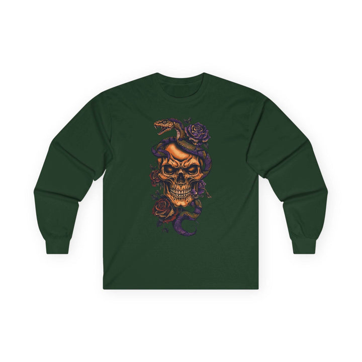 Skull and Rose Graphic Tee Long-Sleeve Shirt - Gutsy Garb