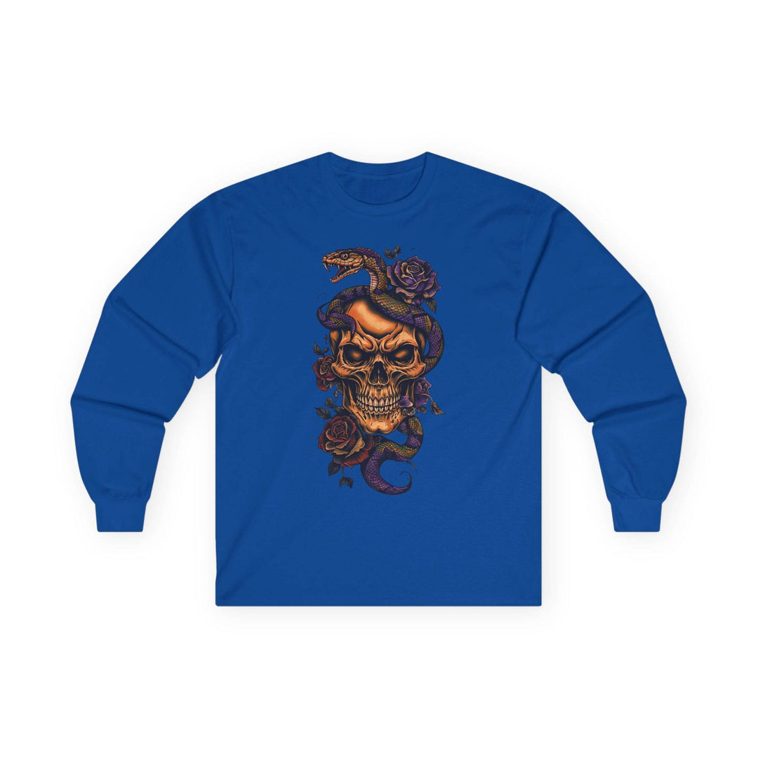 Skull and Rose Graphic Tee Long-Sleeve Shirt - Gutsy Garb