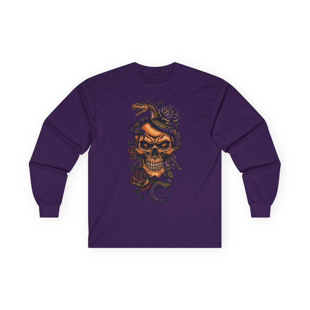 Skull and Rose Graphic Tee Long-Sleeve Shirt - Gutsy Garb