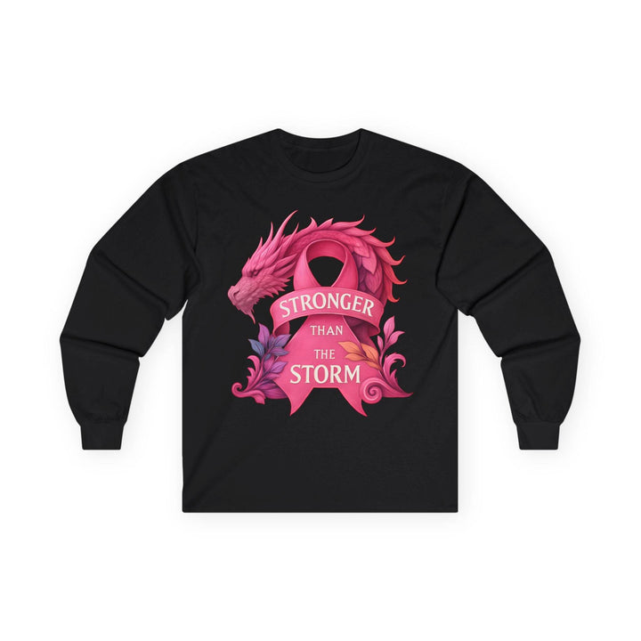 Stronger Than The Storm Long Sleeve Breast Cancer Awareness Shirt - Gutsy Garb