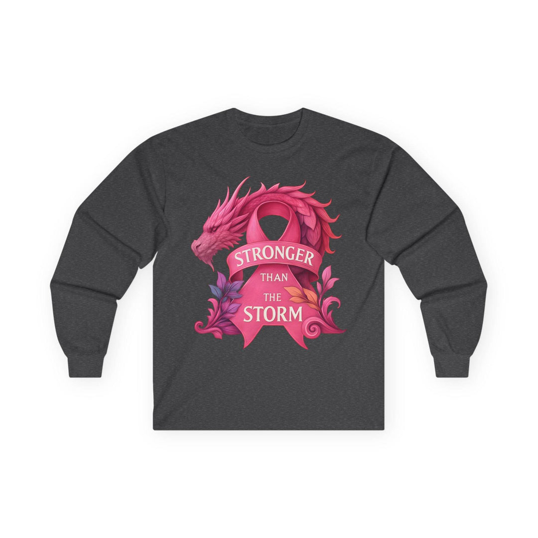 Stronger Than The Storm Long Sleeve Breast Cancer Awareness Shirt - Gutsy Garb