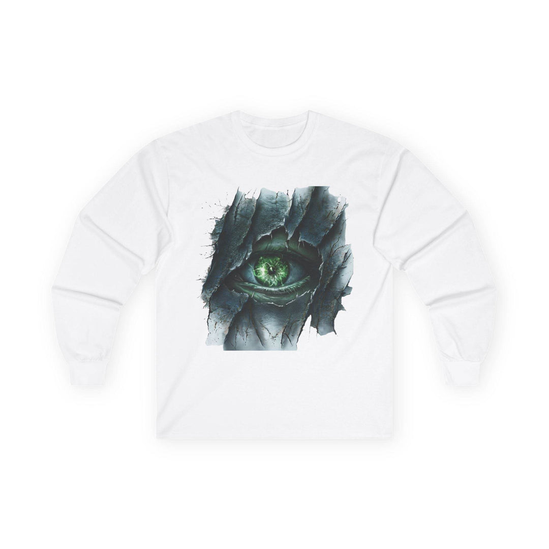 Peeking Eye Long Sleeve Halloween Top White - Gutsy Garb