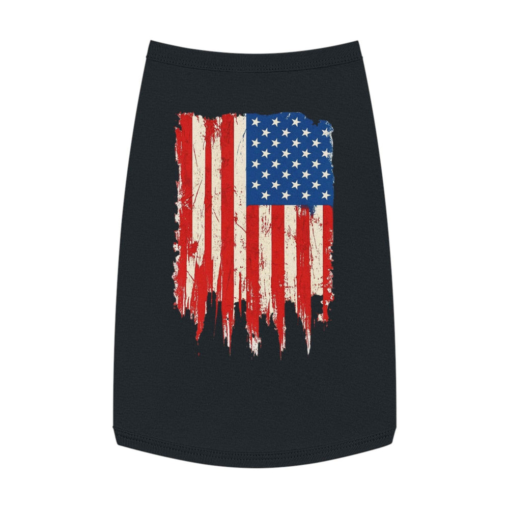 Patriotic Dog Tank Top with Vintage US Flag - Gutsy Garb