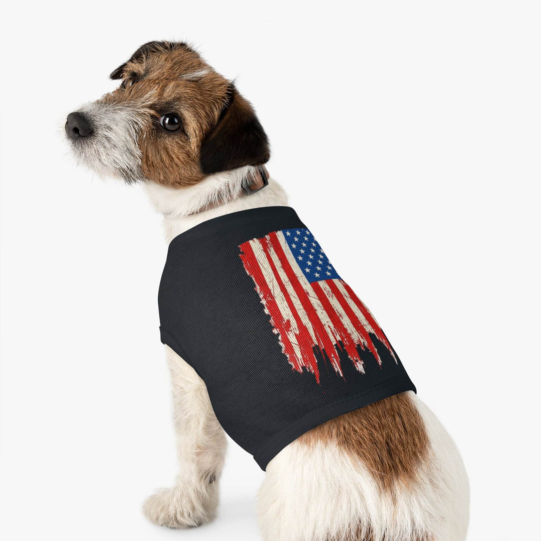 Patriotic Dog Tank Top with Vintage US Flag - Gutsy Garb