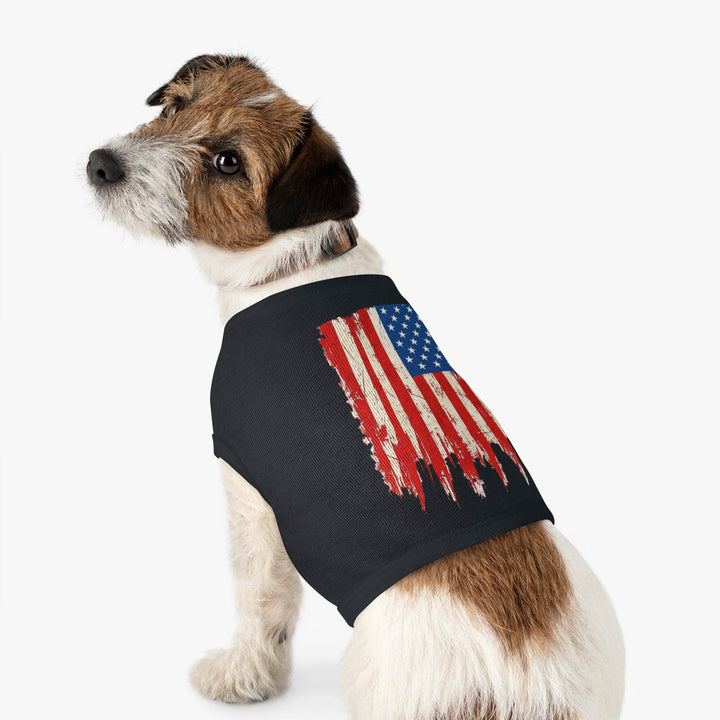Patriotic Dog Tank Top with Vintage US Flag - Gutsy Garb