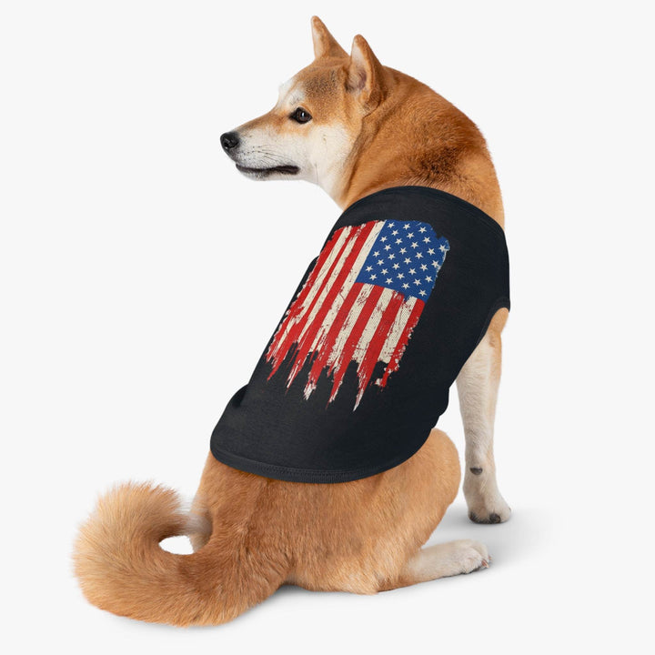 Patriotic Dog Tank Top with Vintage US Flag - Gutsy Garb