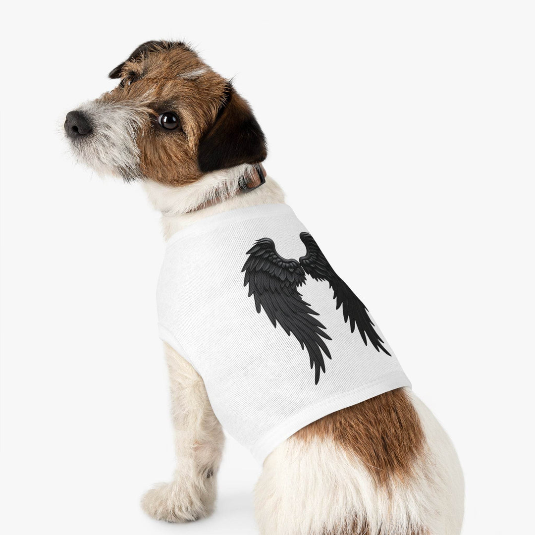 Dog Angel Wings Costume in Black on Grey - Gutsy Garb