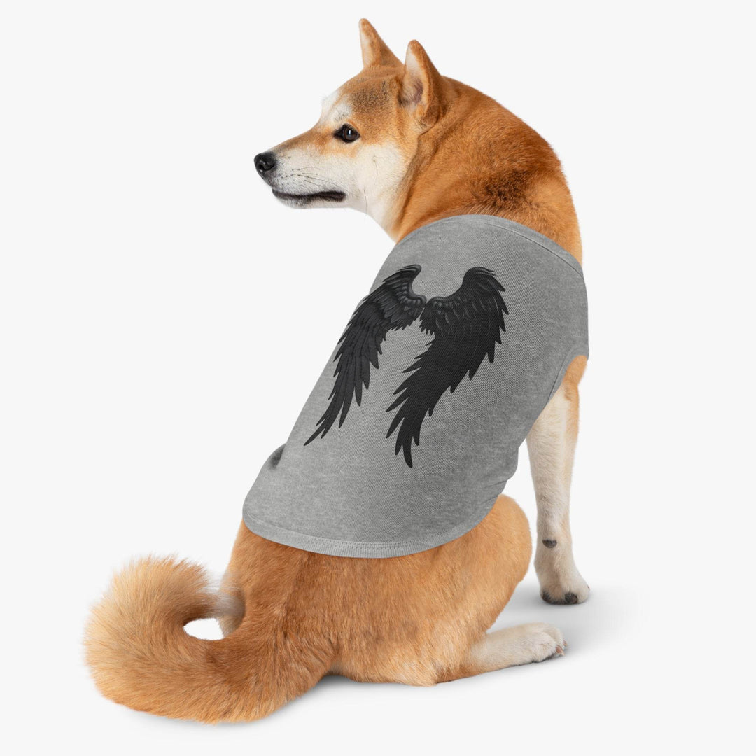 Dog Angel Wings Costume in Black on Grey - Gutsy Garb