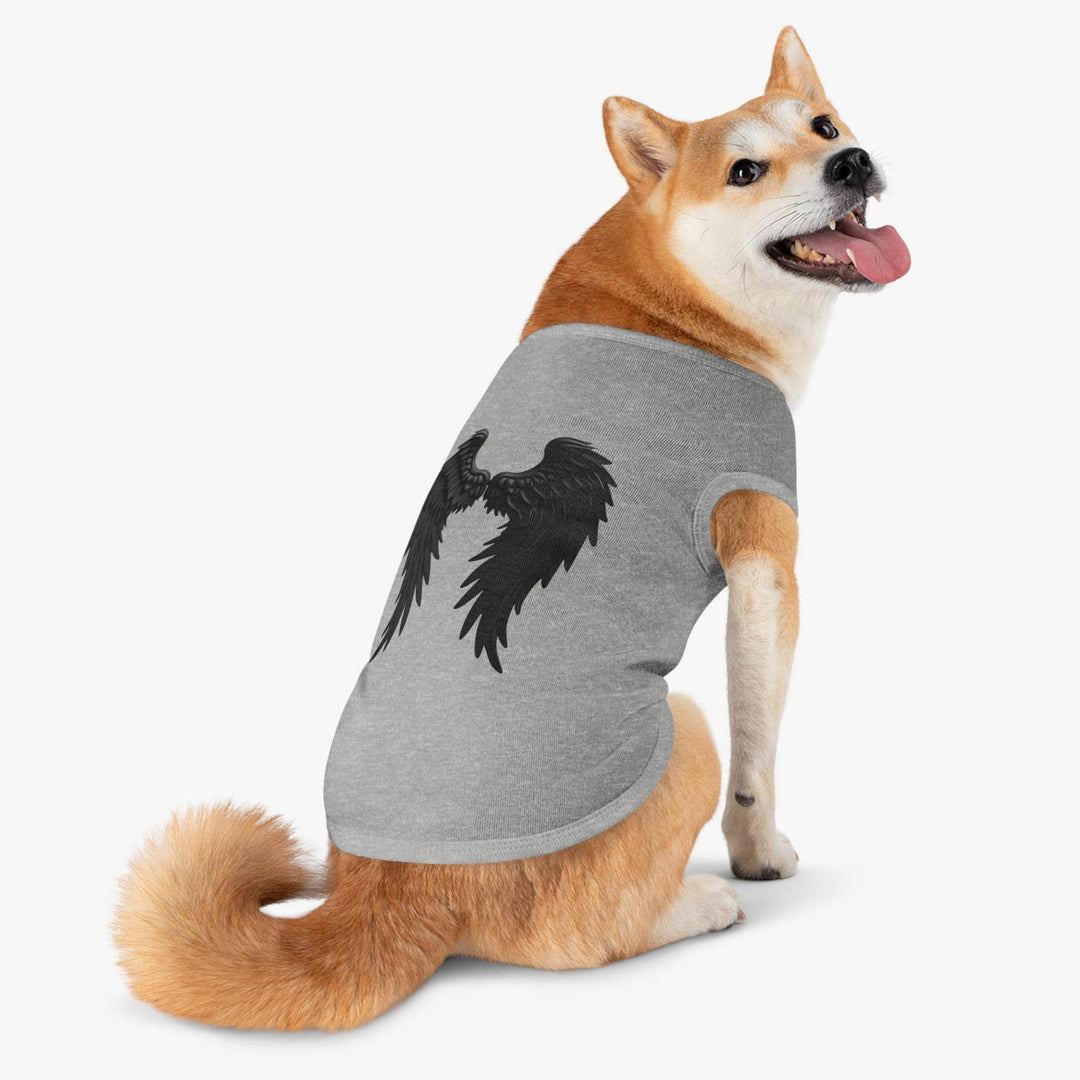 Dog Angel Wings Costume in Black on Grey - Gutsy Garb