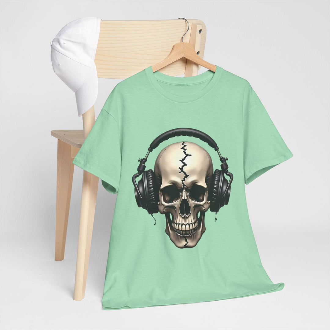 Skull Headphones T-Shirt - Edgy Graphic Tee - Gutsy Garb