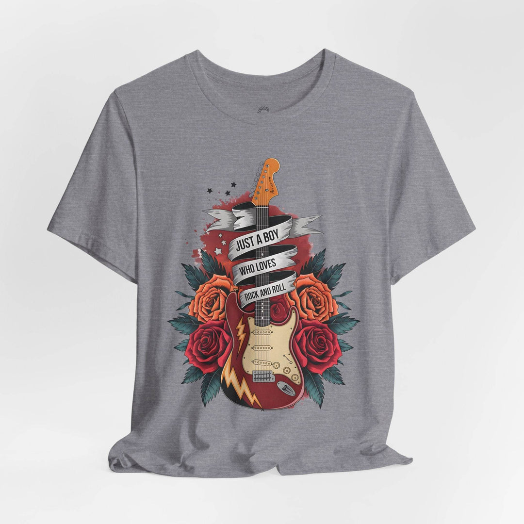 Rockstar Vibes T-Shirt with Guitar & Roses - Gutsy Garb