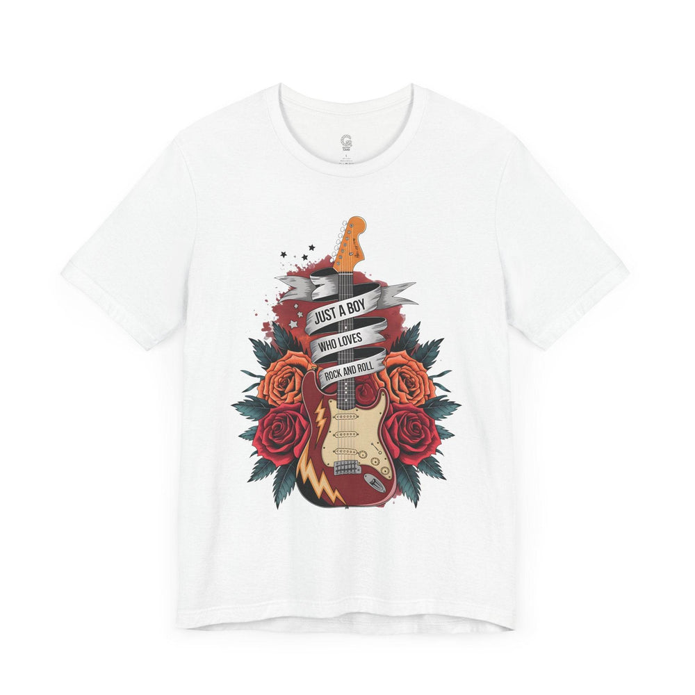 Rockstar Vibes T-Shirt with Guitar & Roses - Gutsy Garb