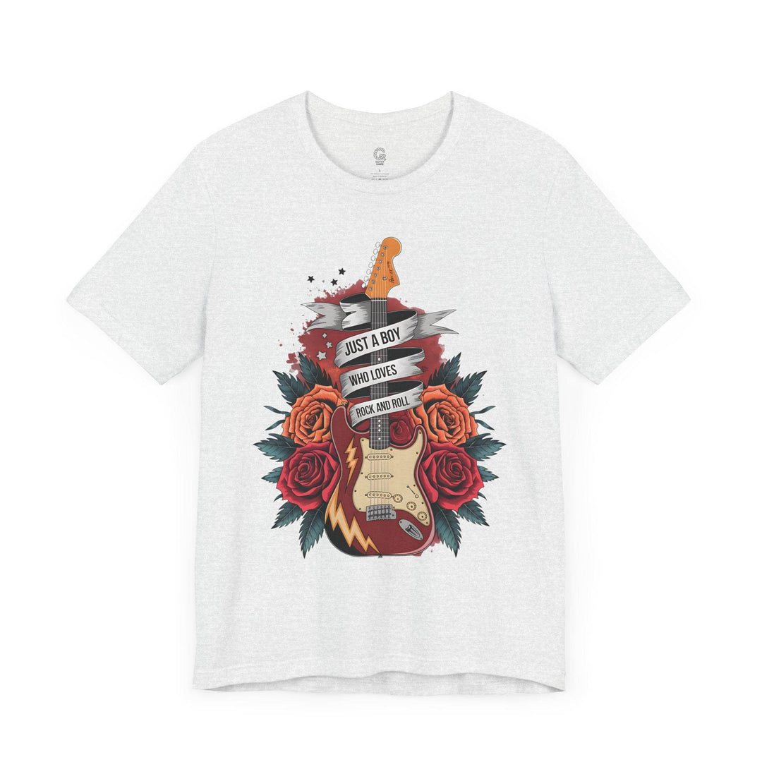 Rockstar Vibes T-Shirt with Guitar & Roses - Gutsy Garb