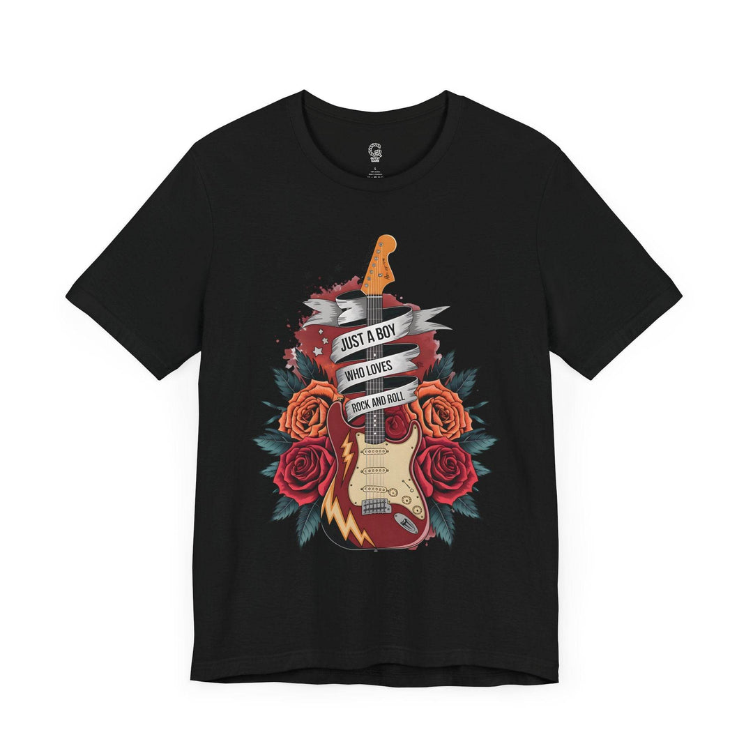 Rockstar Vibes T-Shirt with Guitar & Roses - Gutsy Garb