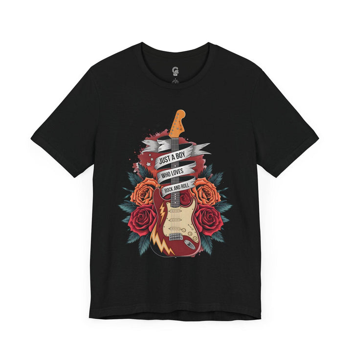 Rockstar Vibes T-Shirt with Guitar & Roses - Gutsy Garb