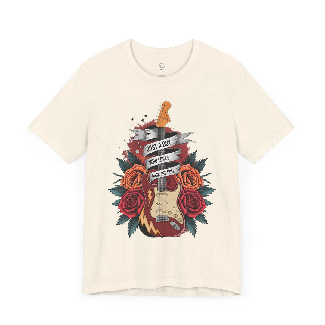 Rockstar Vibes T-Shirt with Guitar & Roses - Gutsy Garb