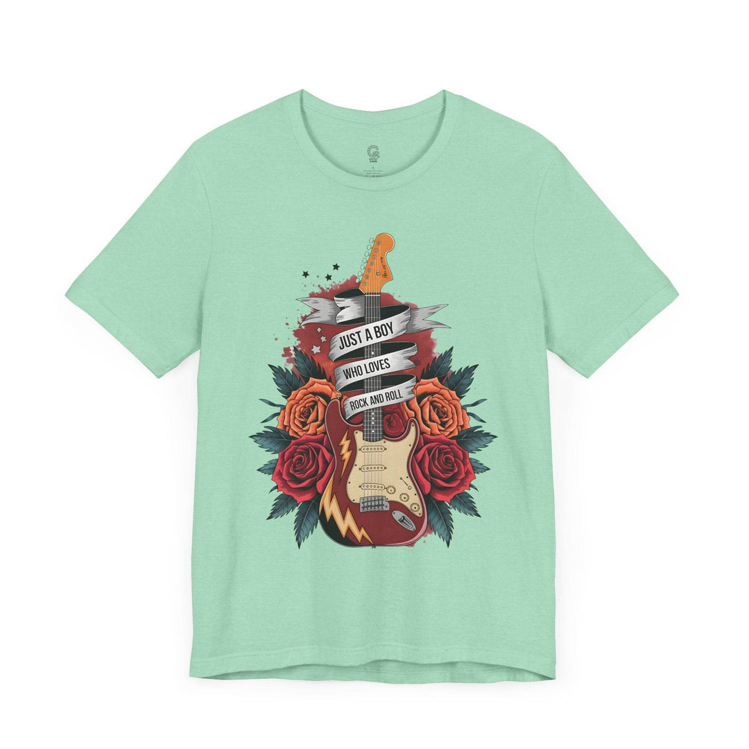 Rockstar Vibes T-Shirt with Guitar & Roses - Gutsy Garb
