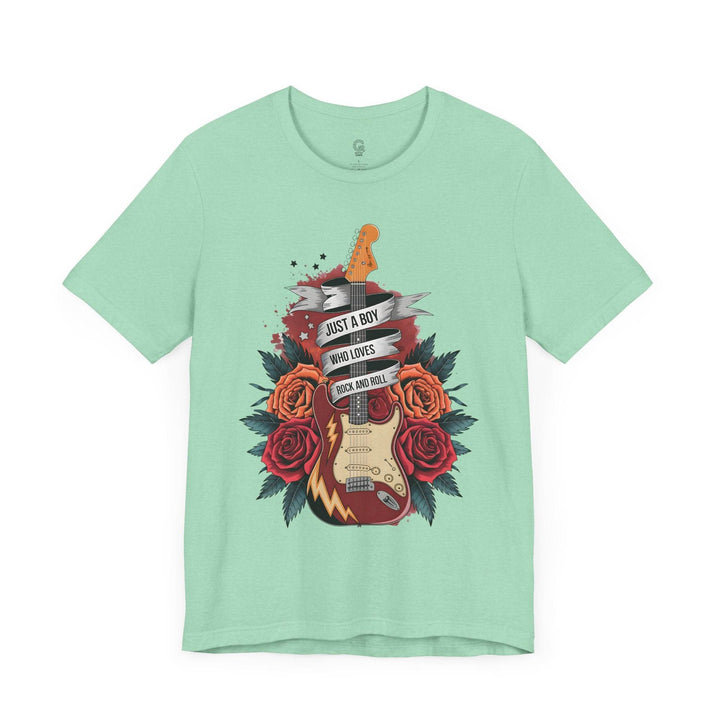 Rockstar Vibes T-Shirt with Guitar & Roses - Gutsy Garb