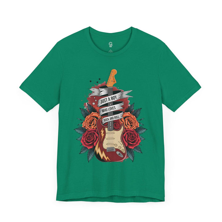 Rockstar Vibes T-Shirt with Guitar & Roses - Gutsy Garb