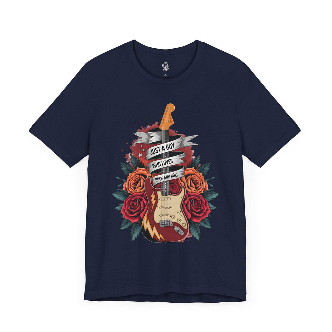 Rockstar Vibes T-Shirt with Guitar & Roses - Gutsy Garb