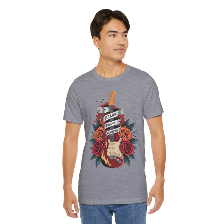 Rockstar Vibes T-Shirt with Guitar & Roses - Gutsy Garb