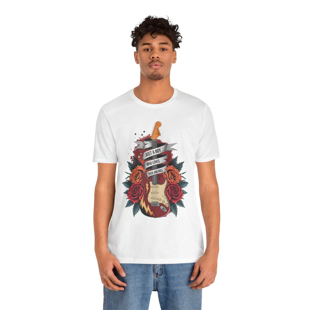Rockstar Vibes T-Shirt with Guitar & Roses - Gutsy Garb
