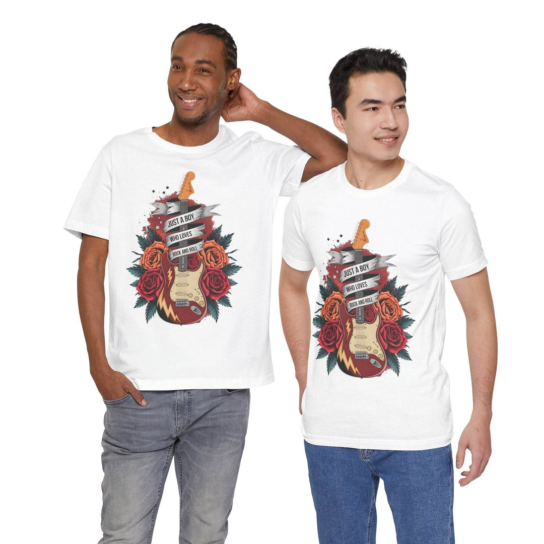 Rockstar Vibes T-Shirt with Guitar & Roses - Gutsy Garb