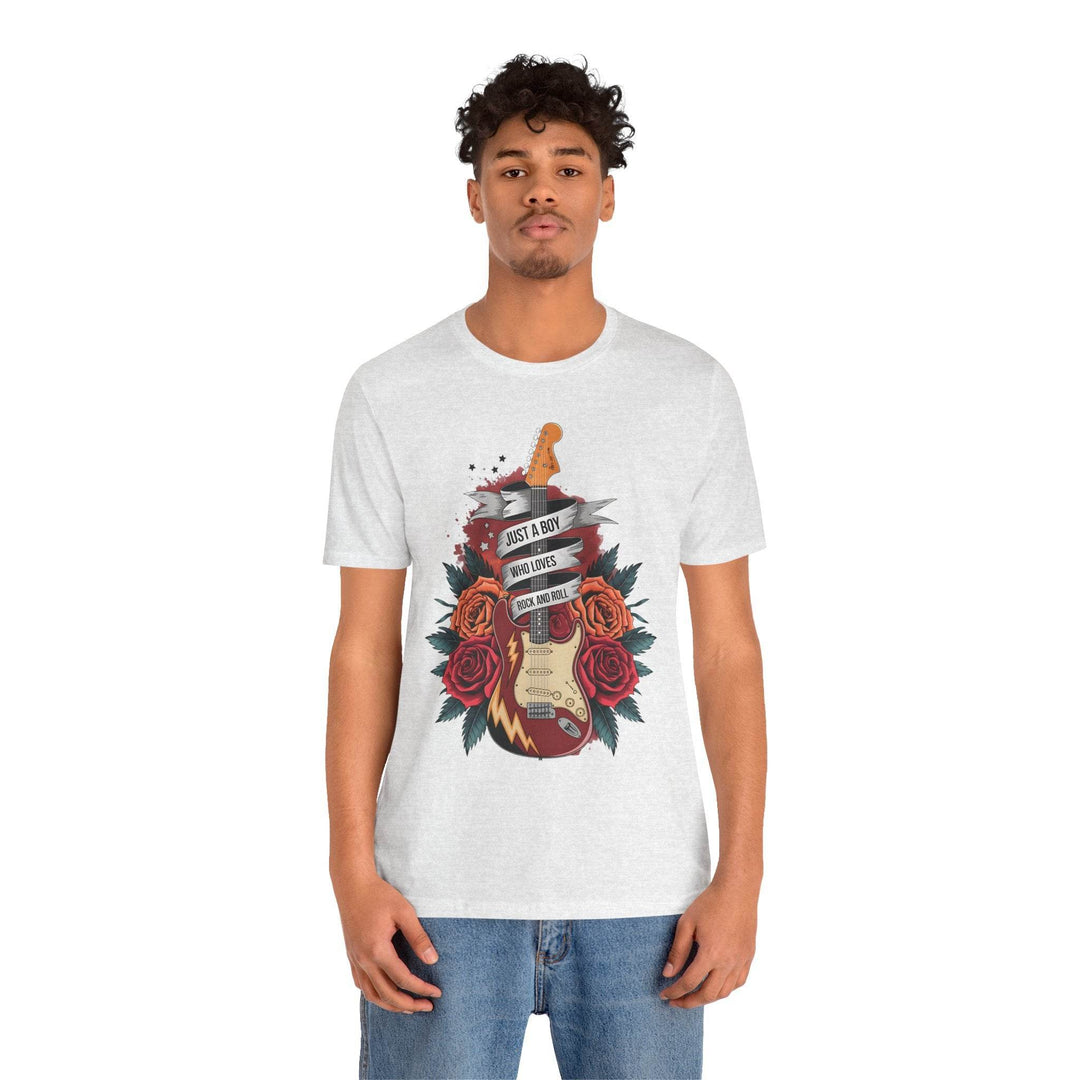 Rockstar Vibes T-Shirt with Guitar & Roses - Gutsy Garb