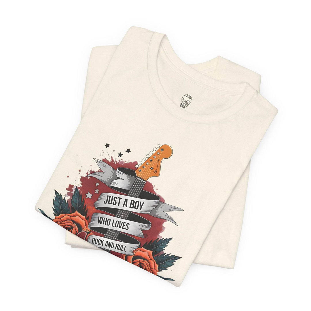 Rockstar Vibes T-Shirt with Guitar & Roses - Gutsy Garb