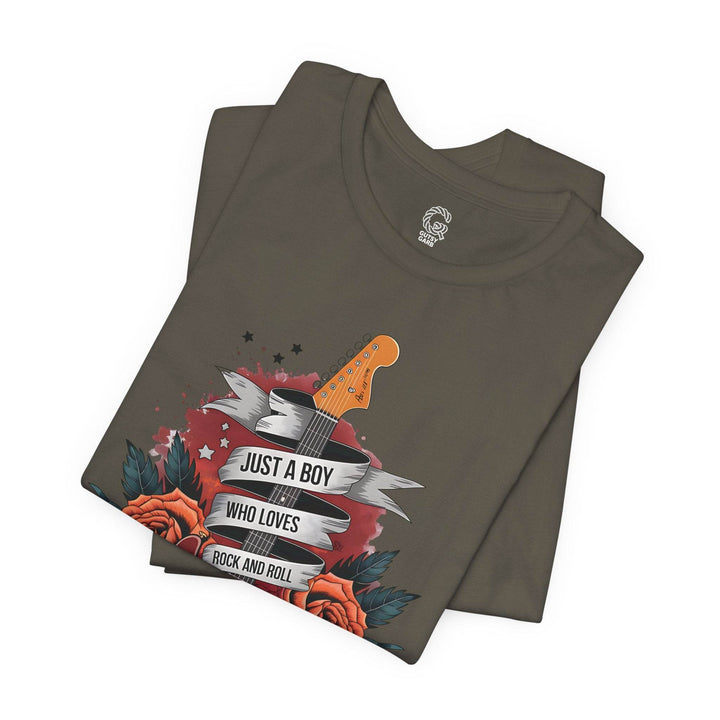 Rockstar Vibes T-Shirt with Guitar & Roses - Gutsy Garb