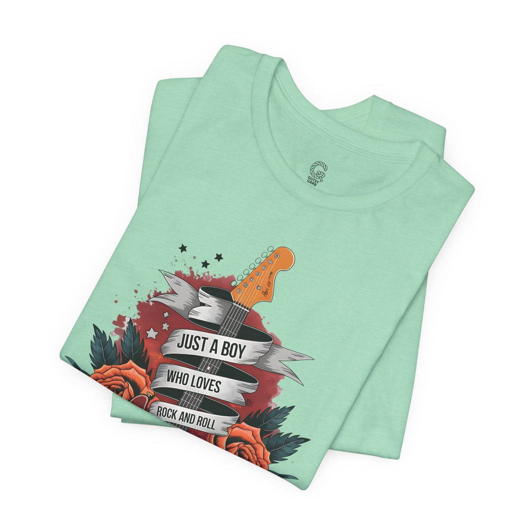 Rockstar Vibes T-Shirt with Guitar & Roses - Gutsy Garb