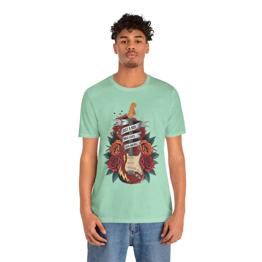 Rockstar Vibes T-Shirt with Guitar & Roses - Gutsy Garb