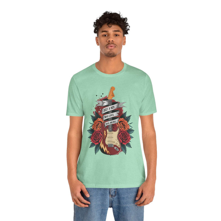 Rockstar Vibes T-Shirt with Guitar & Roses - Gutsy Garb
