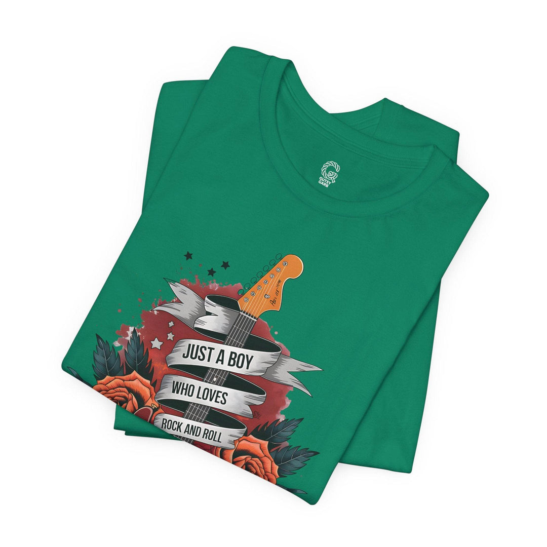 Rockstar Vibes T-Shirt with Guitar & Roses - Gutsy Garb