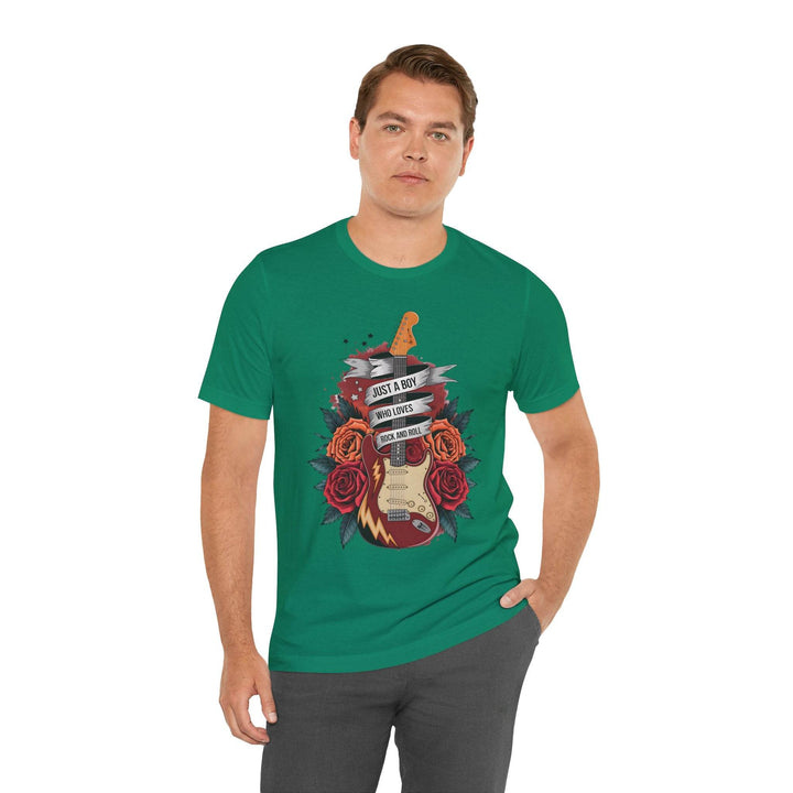 Rockstar Vibes T-Shirt with Guitar & Roses - Gutsy Garb