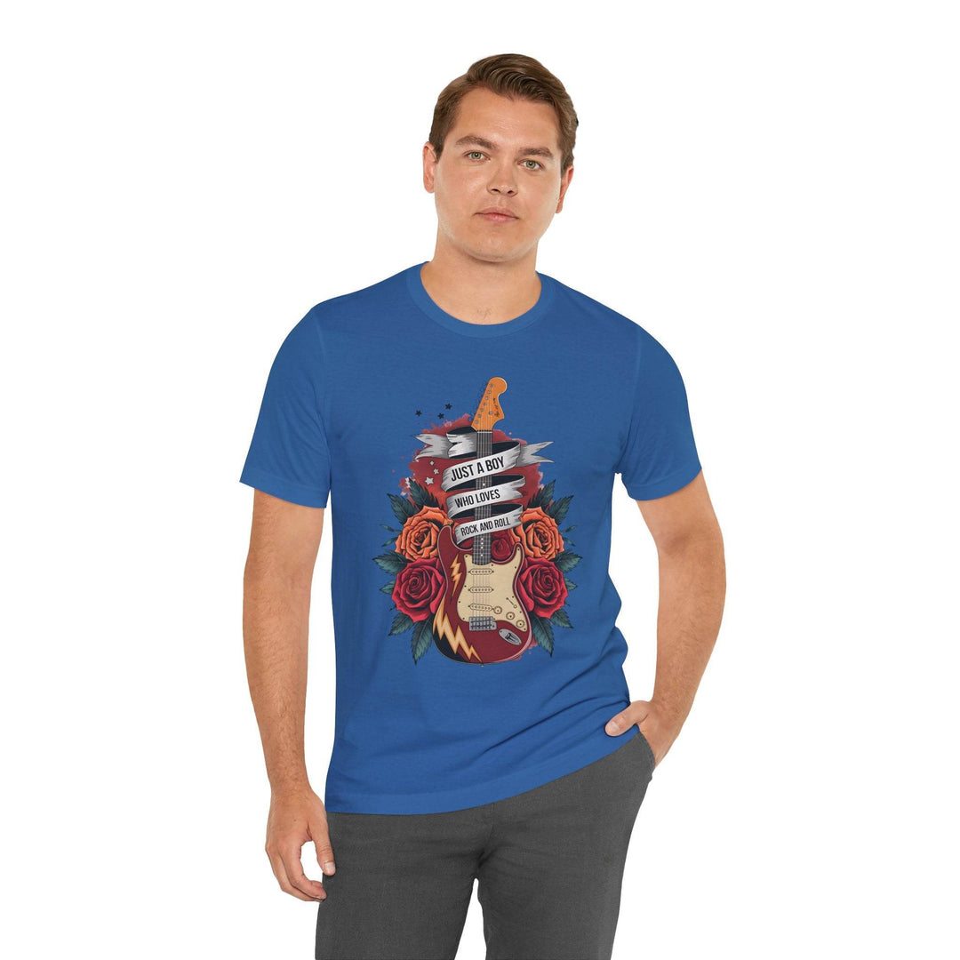 Rockstar Vibes T-Shirt with Guitar & Roses - Gutsy Garb