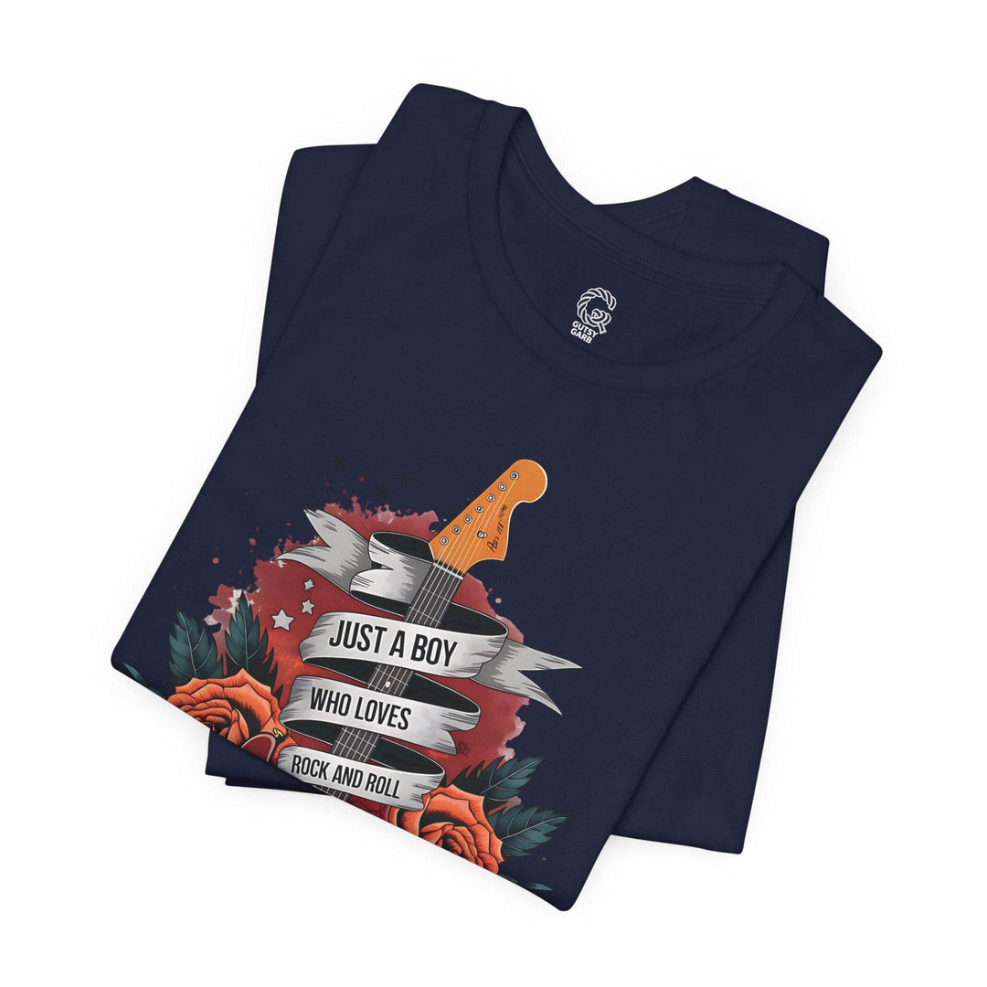 Rockstar Vibes T-Shirt with Guitar & Roses - Gutsy Garb
