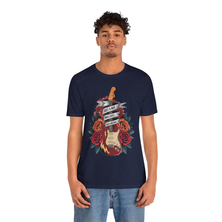 Rockstar Vibes T-Shirt with Guitar & Roses - Gutsy Garb