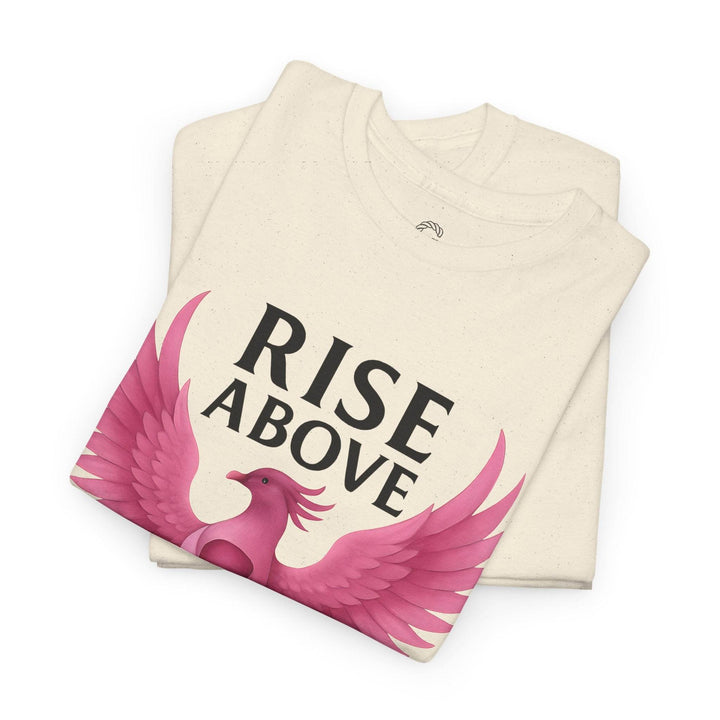 Rise Above Cancer Tee with Pink Ribbon Phoenix - Gutsy Garb