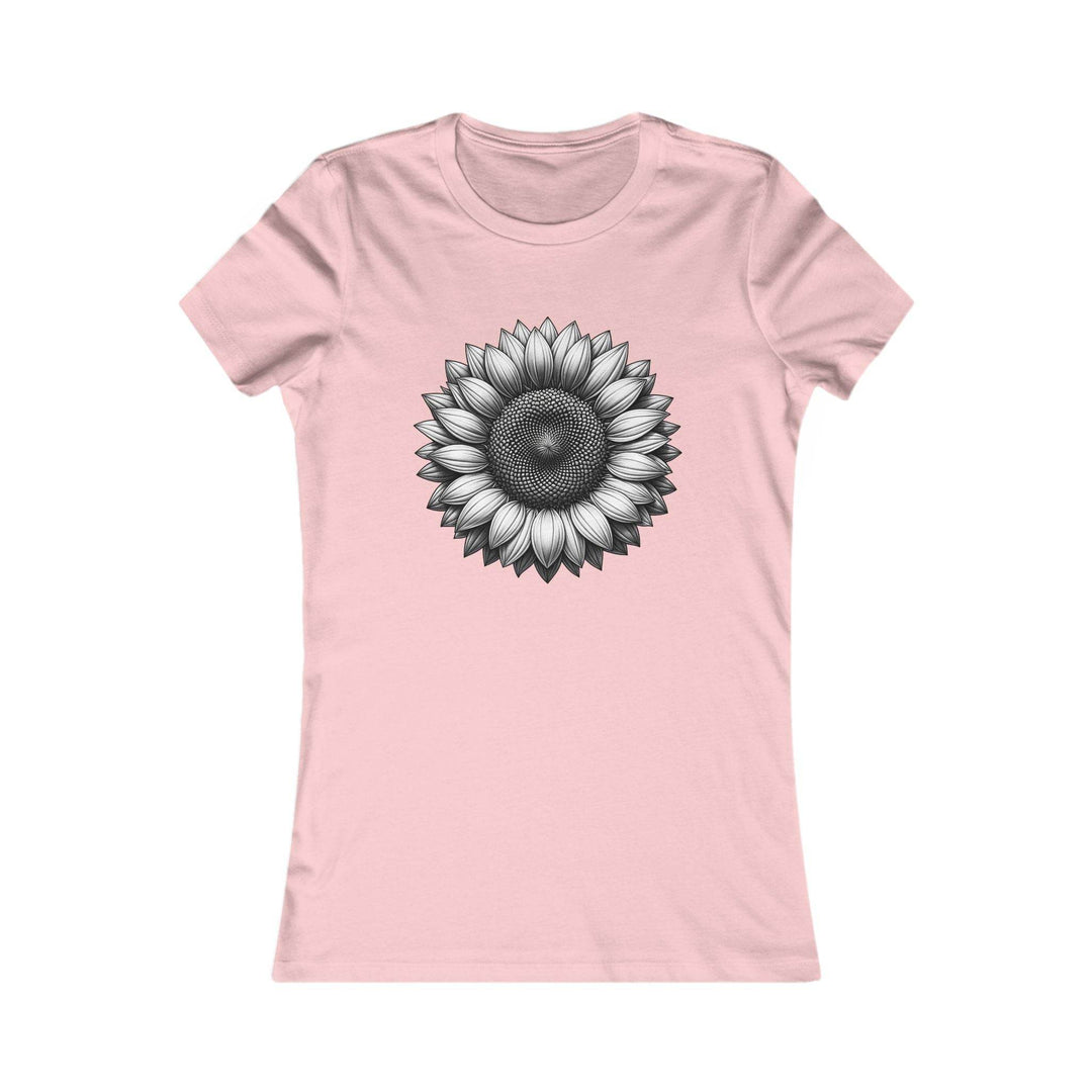 Women's Summer Sunflower Shirt - Soft Pink Tee - Gutsy Garb