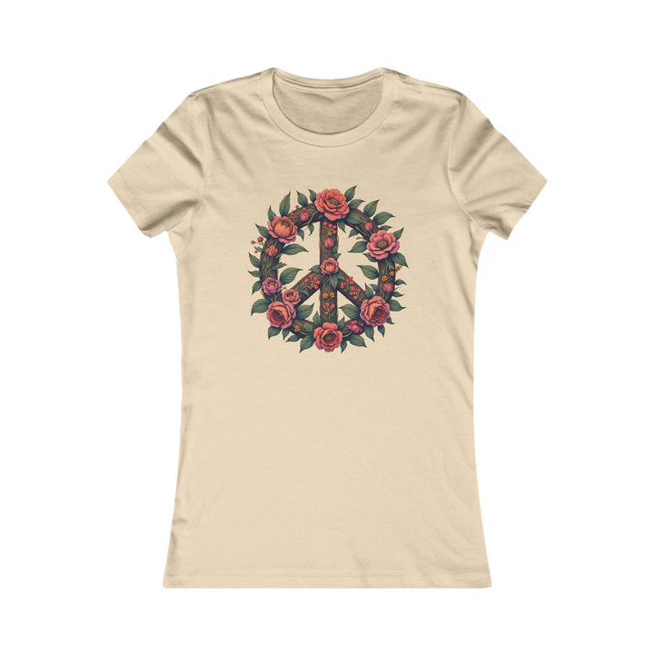Floral Peace Symbol T-Shirt with Rose Design - Gutsy Garb