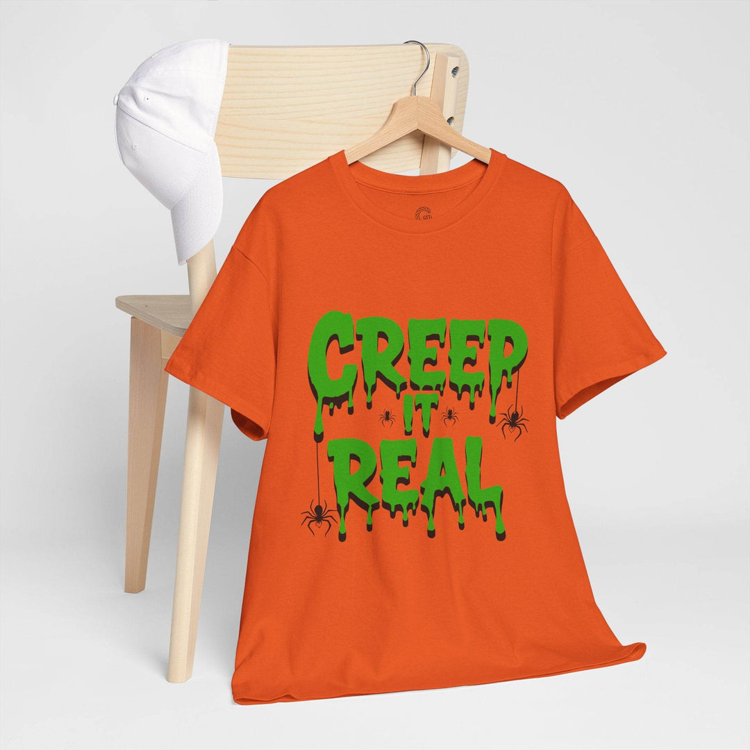 Creep It Real Halloween Tee - Bold Orange T-Shirt - Gutsy Garb