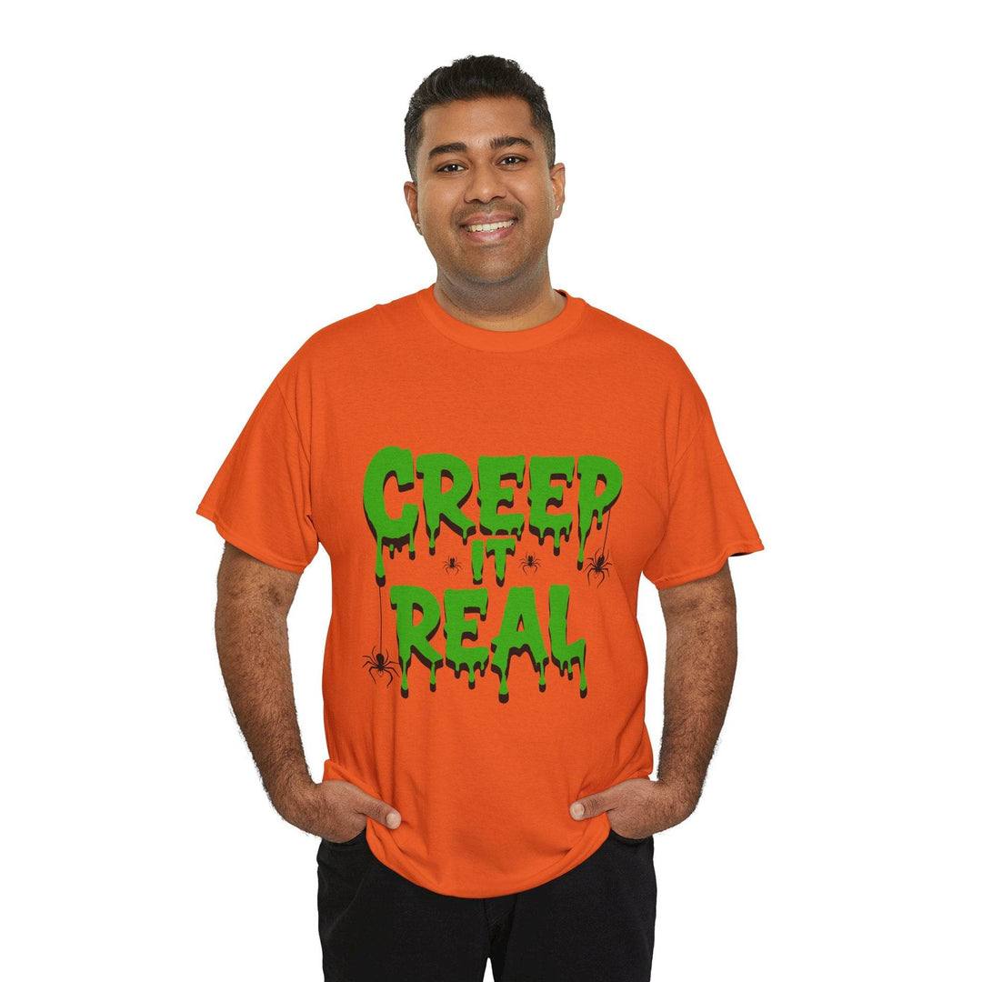Creep It Real Halloween Tee - Bold Orange T-Shirt - Gutsy Garb