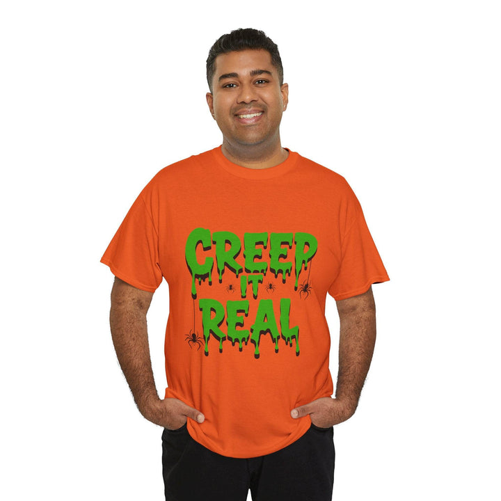 Creep It Real Halloween Tee - Bold Orange T-Shirt - Gutsy Garb