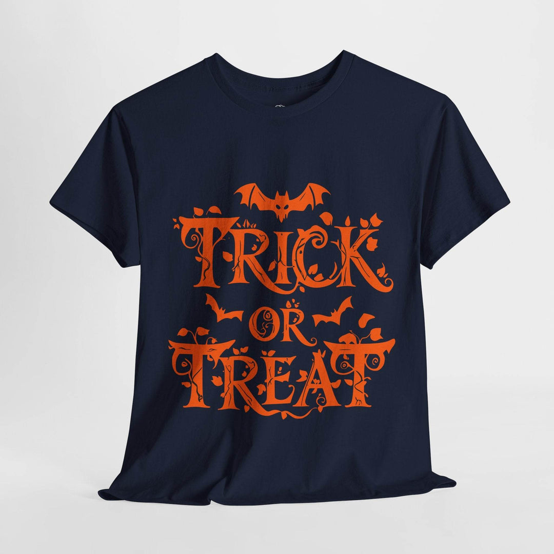 Halloween Trick Or Treat Shirt - Bold Orange Design - Gutsy Garb