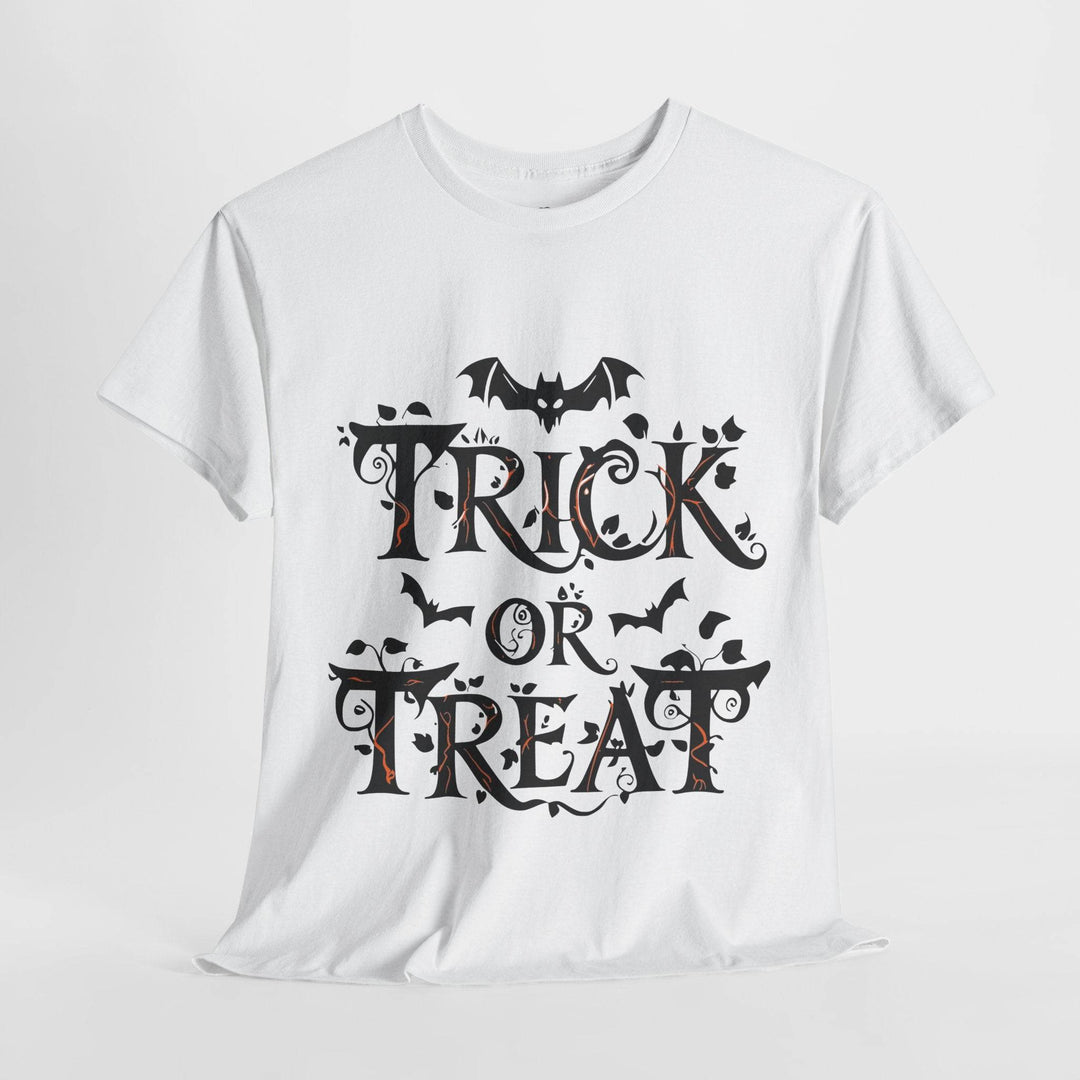Halloween Trick Or Treat Shirt - Bold Orange Design - Gutsy Garb