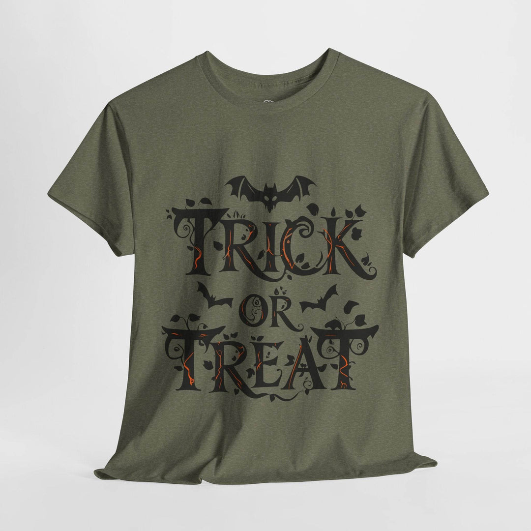 Halloween Trick Or Treat Shirt - Bold Orange Design - Gutsy Garb