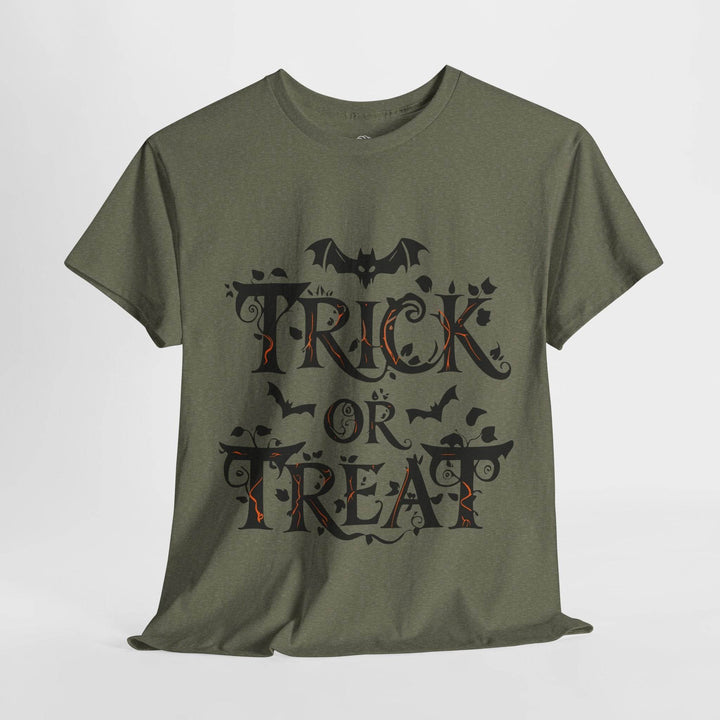 Halloween Trick Or Treat Shirt - Bold Orange Design - Gutsy Garb